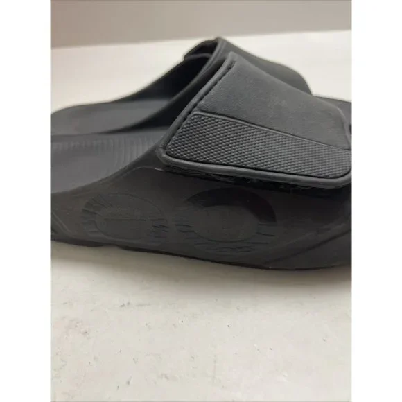 Oefos Black Slip On Rubber Slides Mens Size 12 - Picture 5 of 7